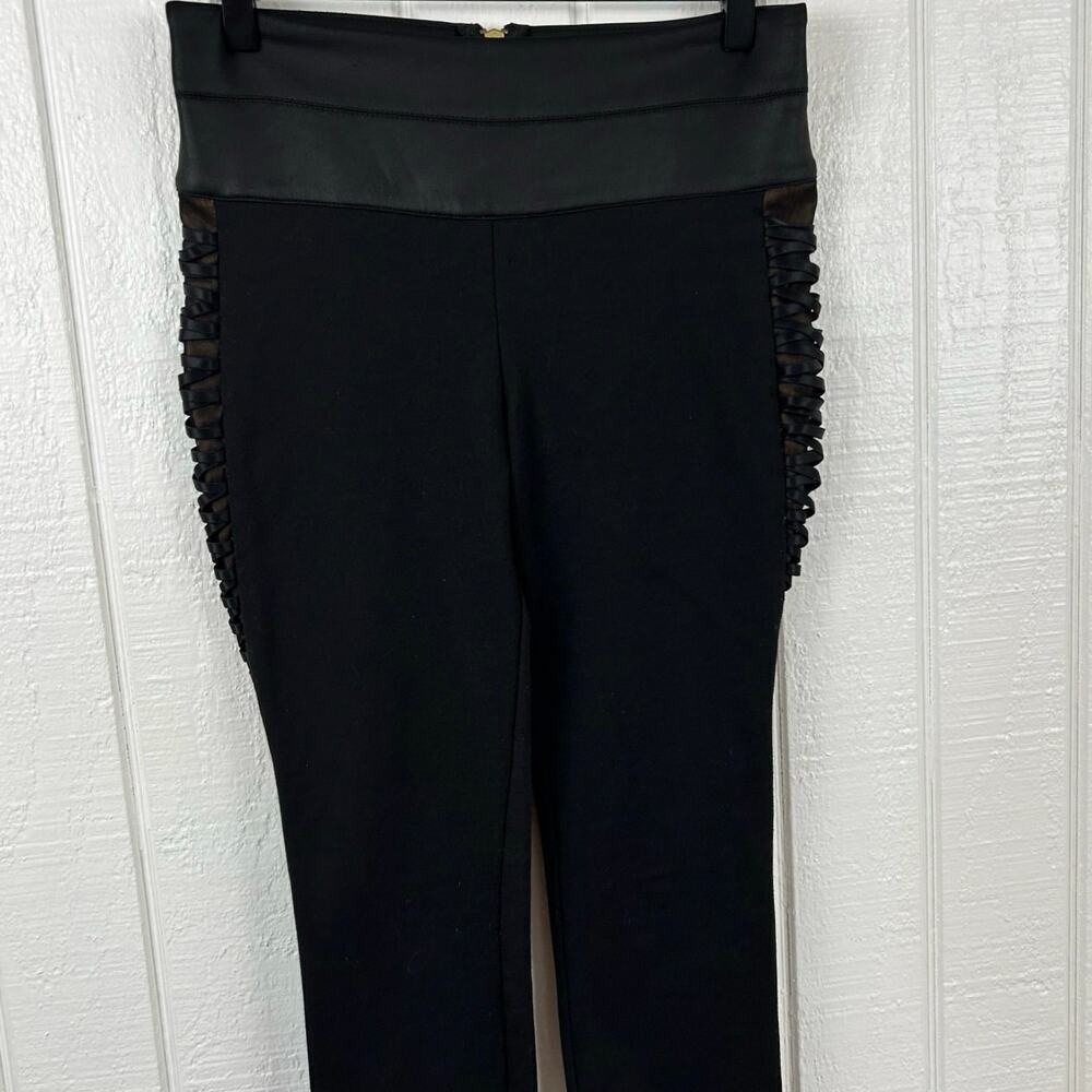 Bisou Bisou Black Skinny Leggings Punk Goth Y2K Stretch Pants Women Size 2 - Picture 2 of 8